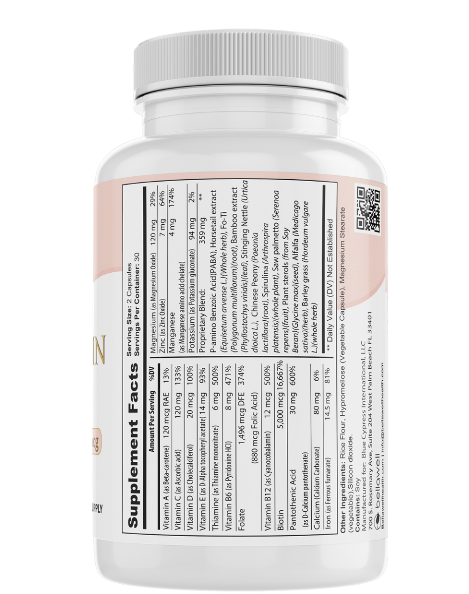 Bellawell Hair, Skin & Nails Vitamins – Beauty from Within